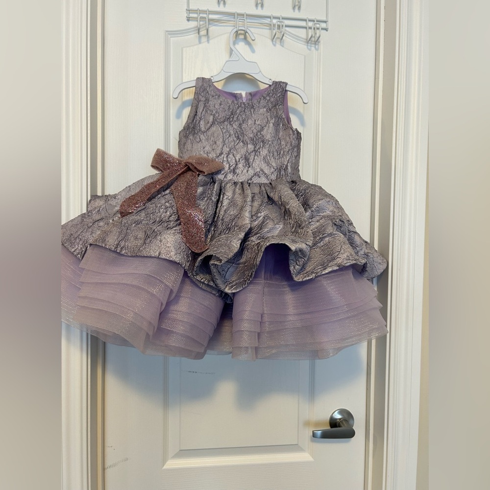 Elegant Purple and Silver Girls' Dress